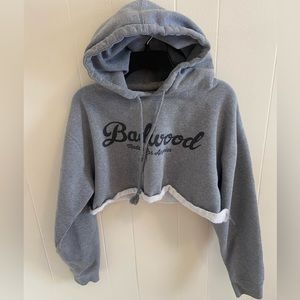 Grey cropped badwood hoodie